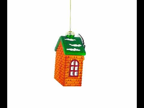 Italian Pizzeria with Santa Glass Christmas Ornament