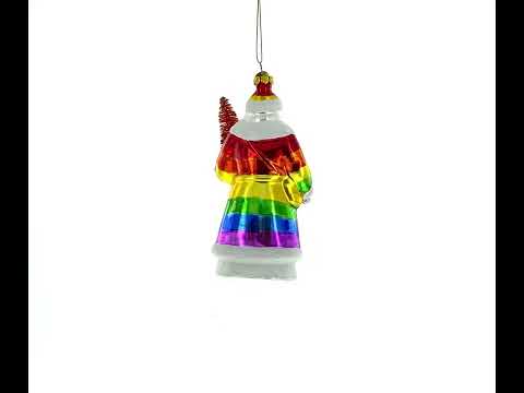 Regenbogenfarbener Weihnachtsmann aus Glas, inspiriert vom Pride-Monat