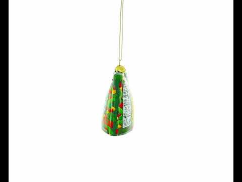 Mixed Vegetables Frozen Box Glass Christmas Ornament