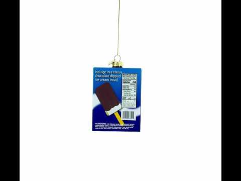 Adorno navideño de cristal con forma de caja de helado