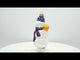 Snowman Holding Broom Glass Christmas Ornament
