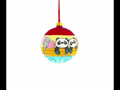 Weihnachtskugel aus Glas mit dem Motiv der Arche Noah, 10 cm (4 Zoll)