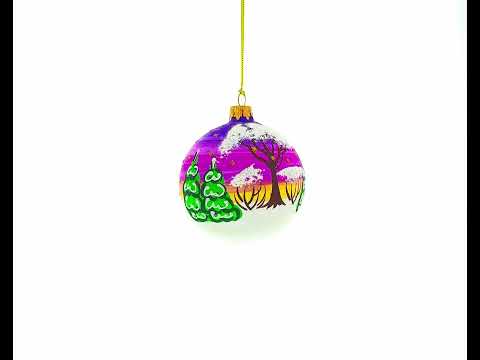 Adorno navideño de bola de cristal con forma de gato dejando regalos navideños de 3,25 pulgadas