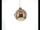 Rose Gold and Yellow Bejeweled Glass Egg Christmas Ornament