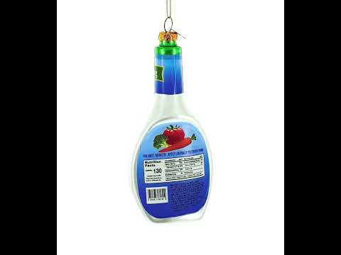 Adorno navideño de vidrio con botella de aderezo ranchero