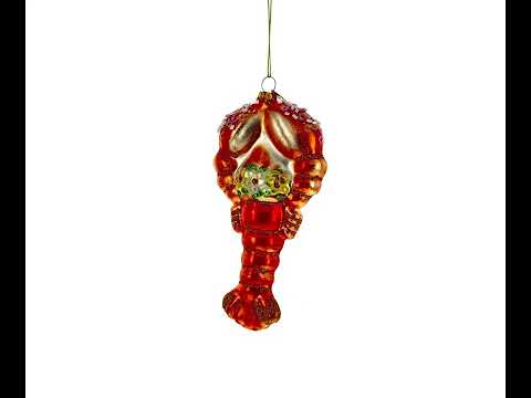 Weihnachtsschmuck aus Glas: Hummer mit Perlen