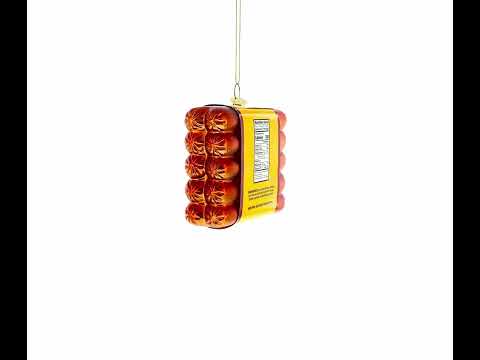 Adorno navideño de cristal con forma de perrito caliente