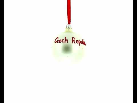 Adorno navideño de bola de cristal con la bandera de la República Checa, 8,25 cm