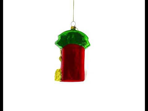 Jackpot Casino Slot Machine Glass Christmas Ornament