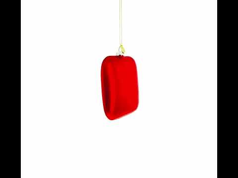 Vintage Santa Scene Glass Christmas Ornament