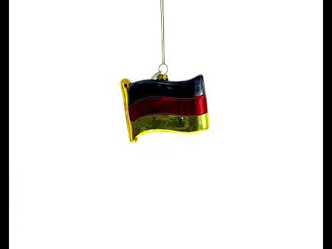 Waving Flag of Germany Blown Glass Christmas Ornament