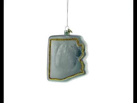 State of Arizona Symbols, USA Glass Christmas Ornament