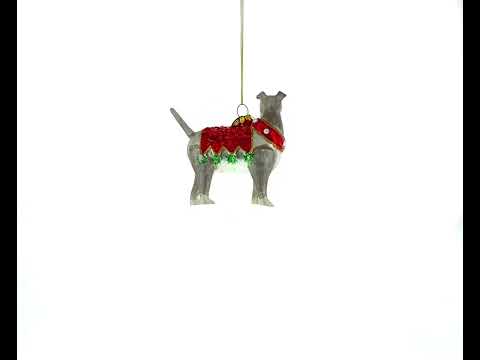 Irish Terrier Glass Christmas Ornament