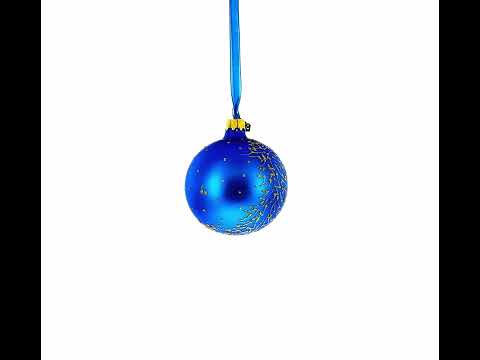 Adorno navideño de bola de vidrio soplado de 3,25 pulgadas con San Nicolás revisando su lista de regalos