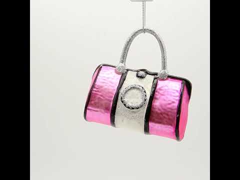 Pink Handbag Glass Christmas Ornament