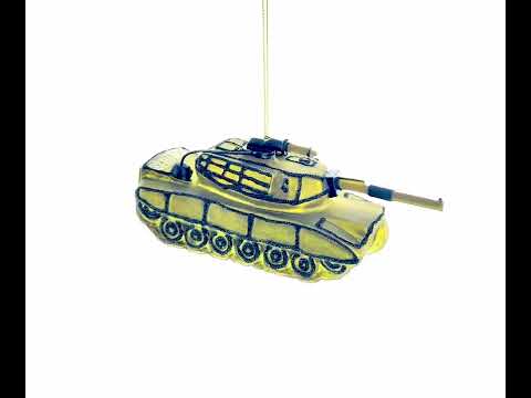 Weihnachtsbaumschmuck aus Glas: Militärpanzer aus Glas