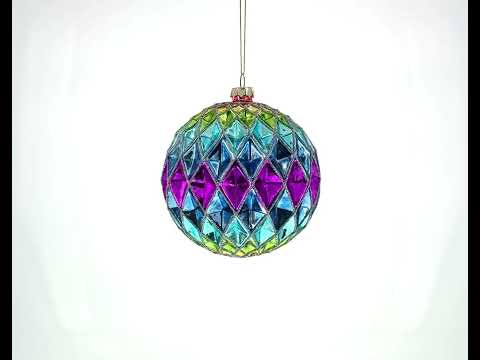 Vibrantly Colored Radiant Blown Glass Christmas Ornament