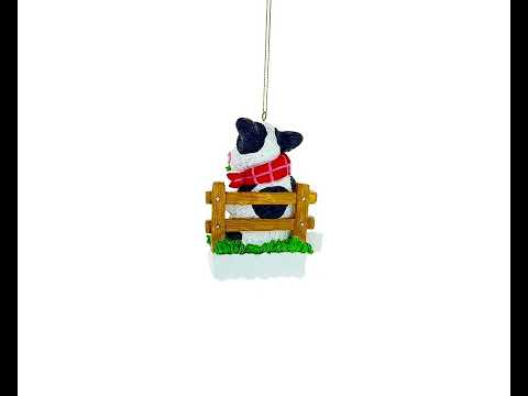 Adorno navideño de resina con forma de vaca lechera fresca y lata de leche