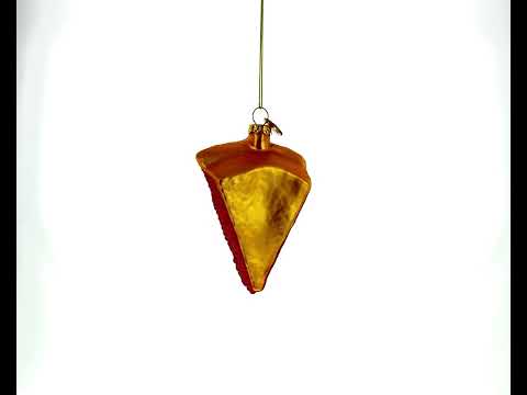 Cherry Pie Slice Glass Christmas Ornament
