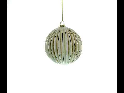 Adorno navideño de bola de cristal acanalado de estilo antiguo