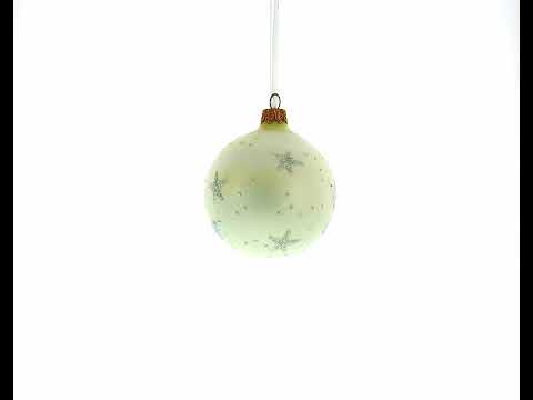 Snowman with Christmas Tree and Gifts Glass Ball Ornament 3.25 Inches