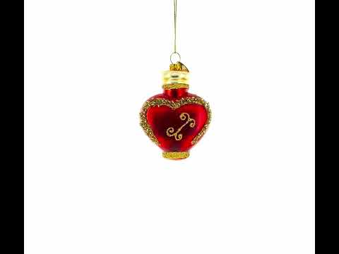 Red Perfume Bottle Glass Christmas Ornament