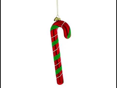 Candy Cane Glass Christmas Ornament