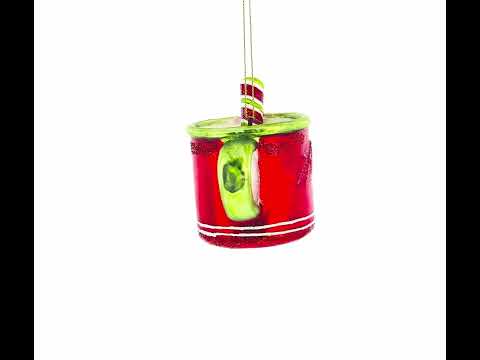 Adorno navideño de vaso con forma de bastón de caramelo