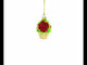 Red Flowers in White Basket Glass Christmas Ornament