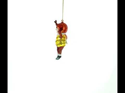 Adorable Little Bee Glass Christmas Ornament