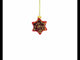 Glossy Red Hexagon with Golden Pattern Glass Christmas Ornament