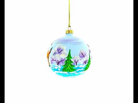 Adorno navideño de bola de cristal con forma de reno, bolsa de regalos, 3,25 pulgadas