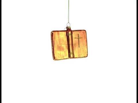 Romantic Wedding Book Glass Christmas Ornament