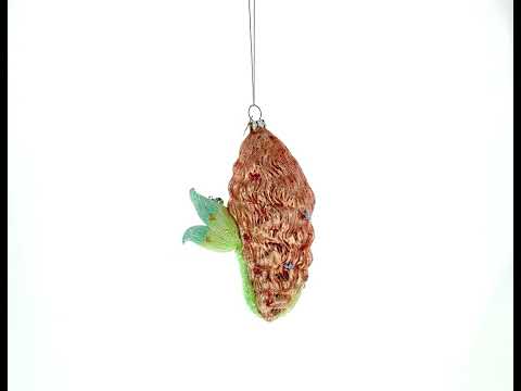 Glimmering Mermaid Glass Christmas Ornament
