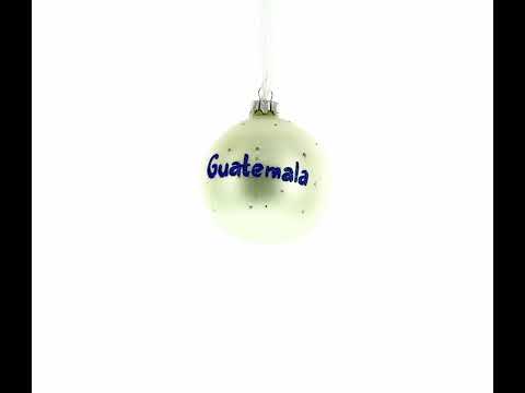 Adorno navideño de bola de cristal con la bandera de Guatemala, 3,25 pulgadas