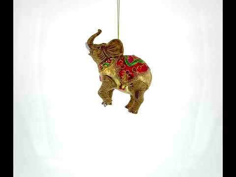 Circus Elephant Glass Christmas Ornament