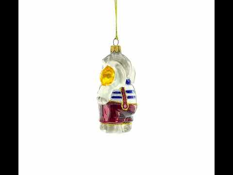 Elephant In Red Outfit Glass Christmas Ornament