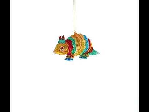 Armadillo Glass Christmas Ornament