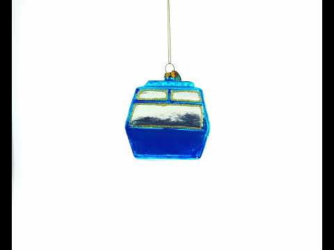 Weihnachtsschmuck aus Glas: Skigondel „Mountain Bliss“