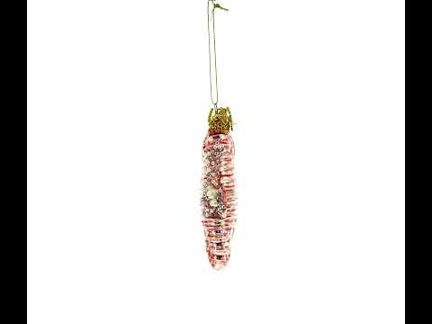 Pink Seahorse Glass Christmas Ornament