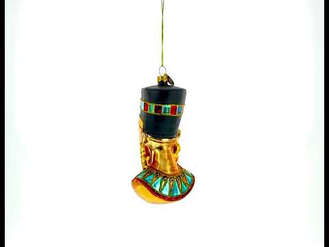 Adorno navideño de cristal de la reina egipcia Nefertiti