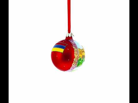 Cascade Monument Ornament Yerevan, Armenia Glass Ball Christmas Ornament 3.25 Inches