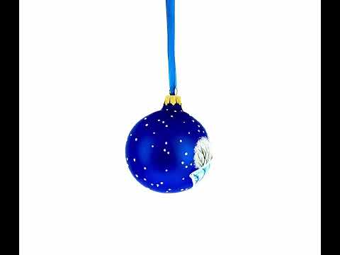 Dog and Snowman Friendship Glass Ball Christmas Ornament 3.25 Inches