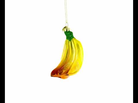 Adorno navideño de cristal con forma de plátano