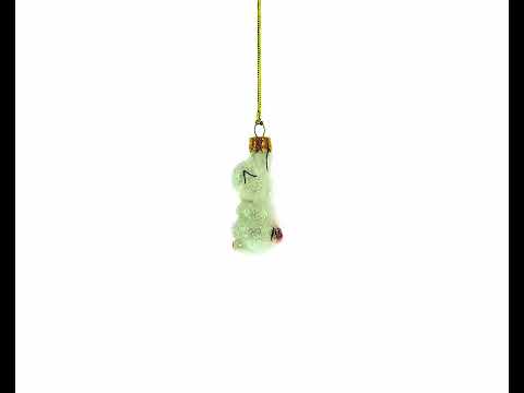 White Bunny Glass Christmas Ornament