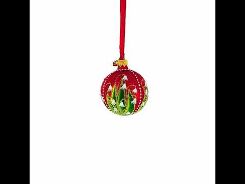1898 Maiglöckchen-Weihnachtskugel aus Glas, 6,1 cm (2,4 Zoll)