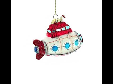 Retro-U-Boot-Weihnachtsbaumschmuck aus Glas