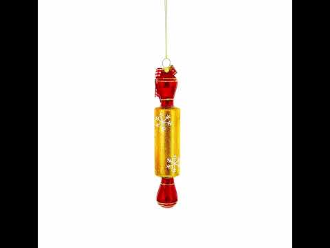 Adorno navideño de cristal con forma de rodillo