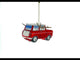 Car Decked Out with Nose & Antlers Glass Christmas Ornament
