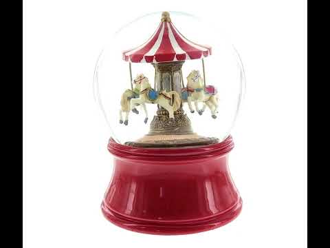 Carrusel de caballos con melodía y globo de agua musical giratorio